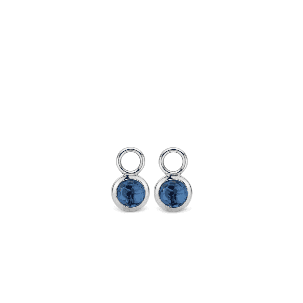 MILANO STERLING SILVER RUBOVER BLUE EAR CHARMS