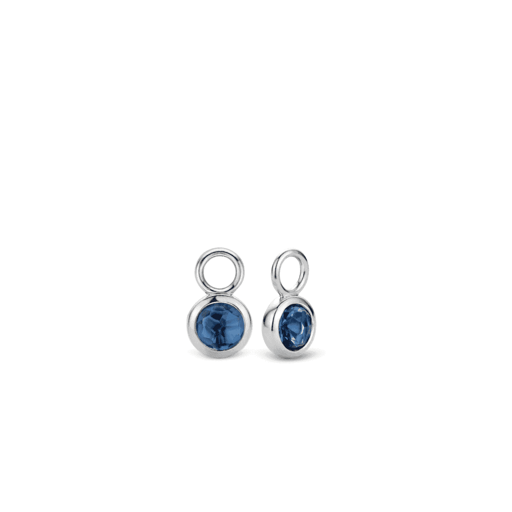 MILANO STERLING SILVER RUBOVER BLUE EAR CHARMS
