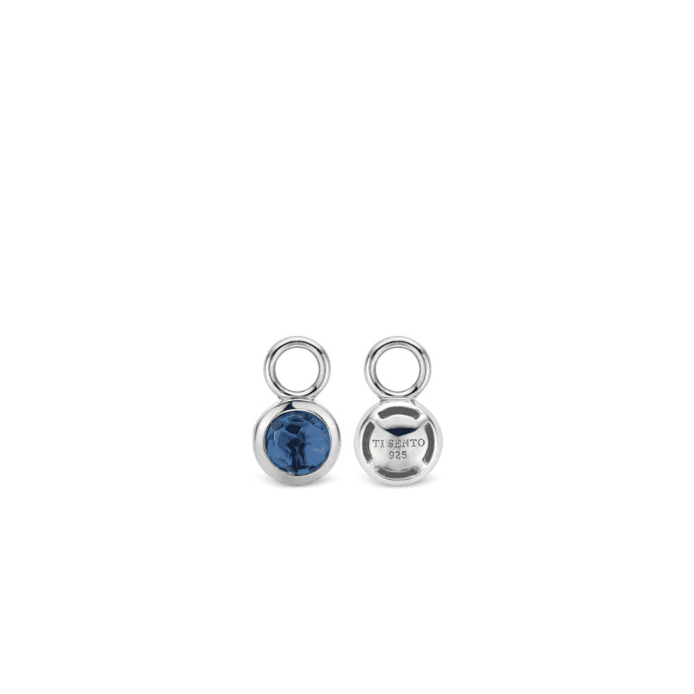 MILANO STERLING SILVER RUBOVER BLUE EAR CHARMS