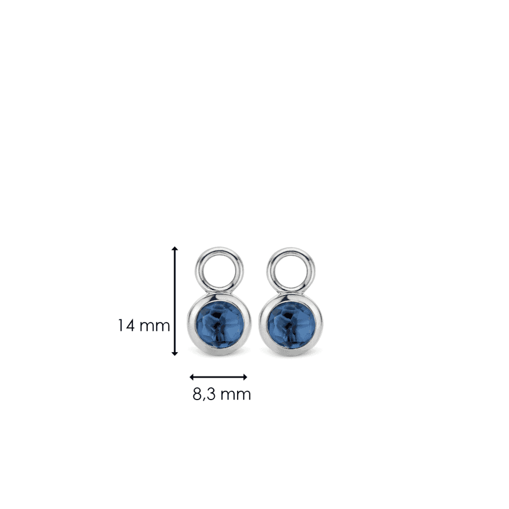MILANO STERLING SILVER RUBOVER BLUE EAR CHARMS