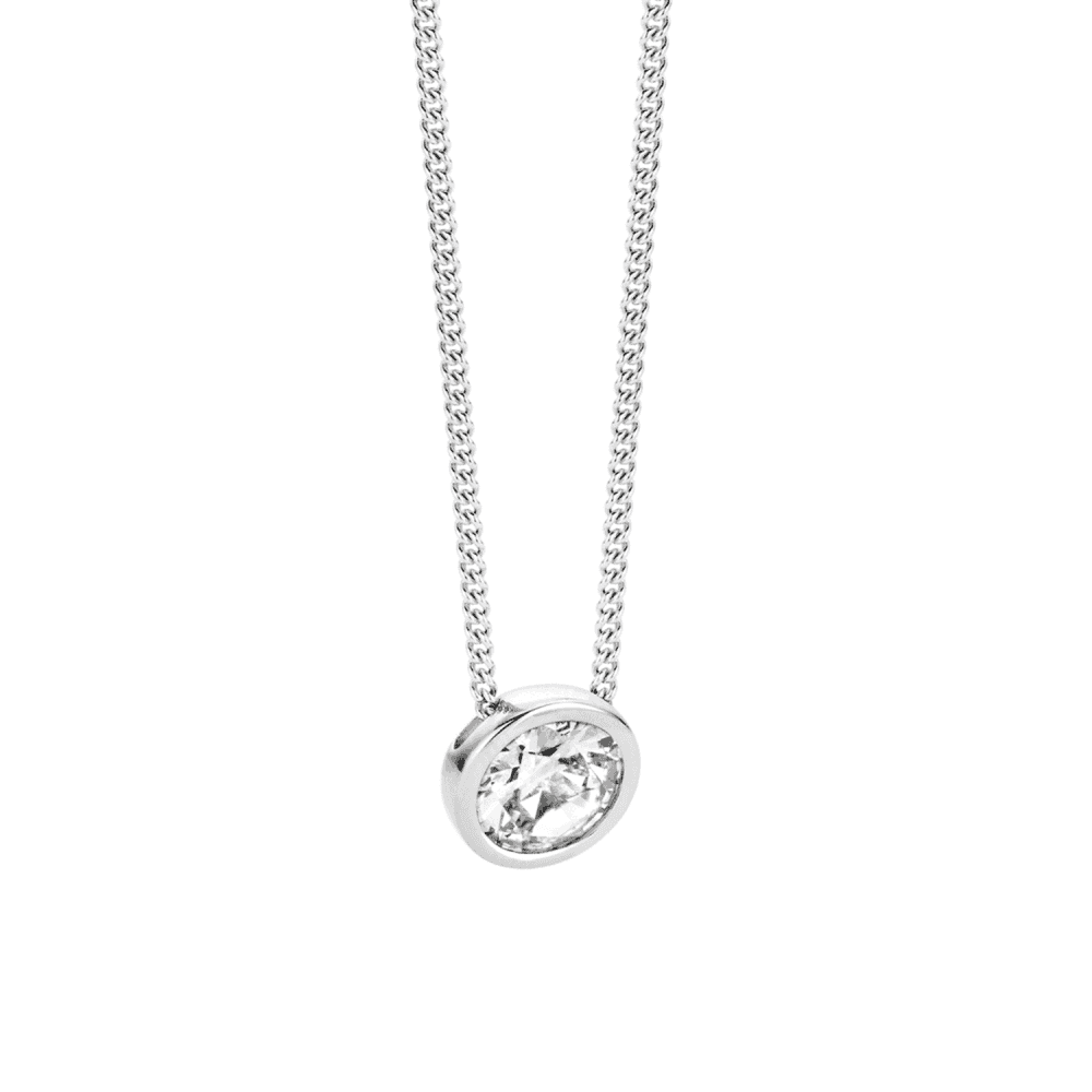 MILANO STERLING SILVER RUBOVER ZIRCONIA NECKLACE