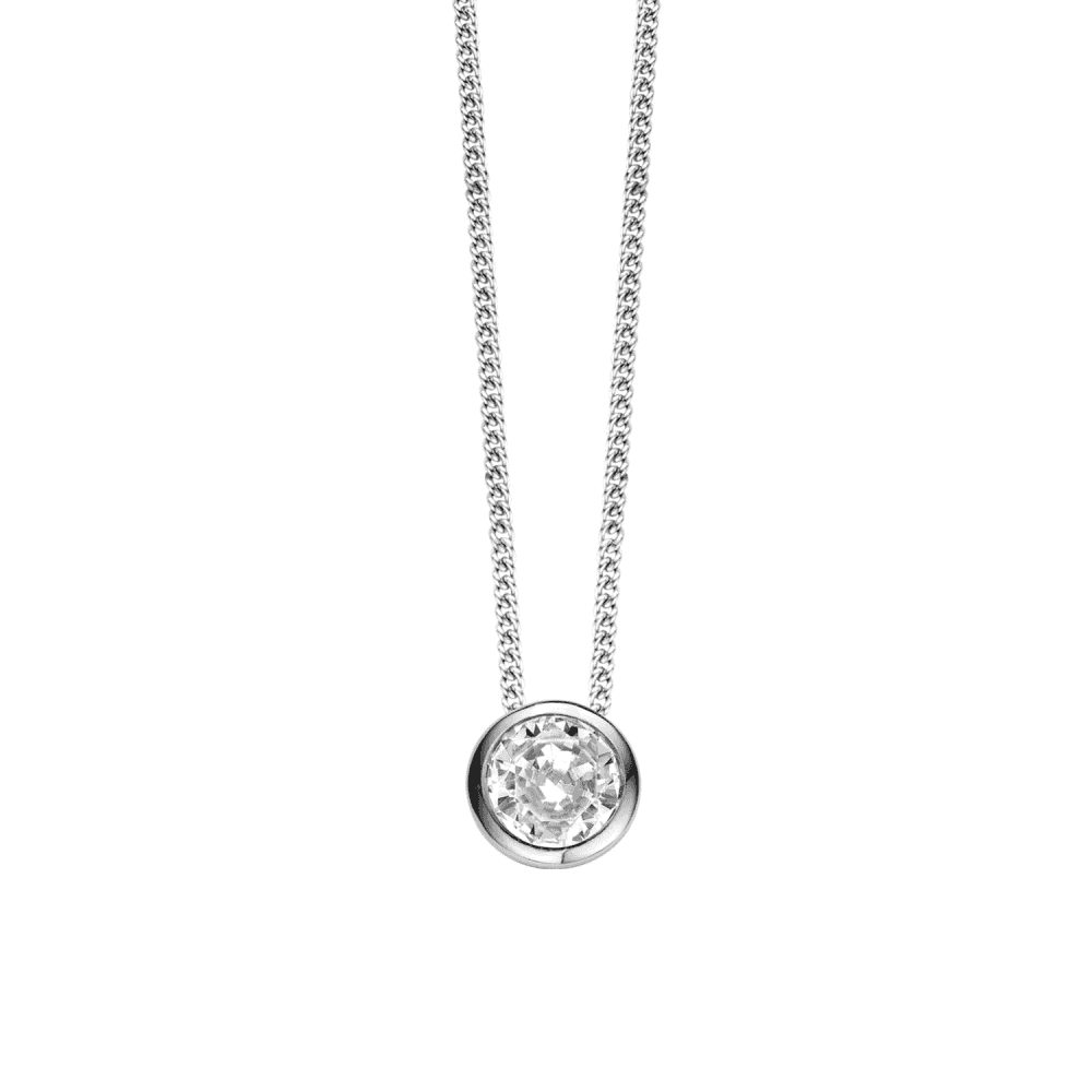 MILANO STERLING SILVER RUBOVER ZIRCONIA NECKLACE