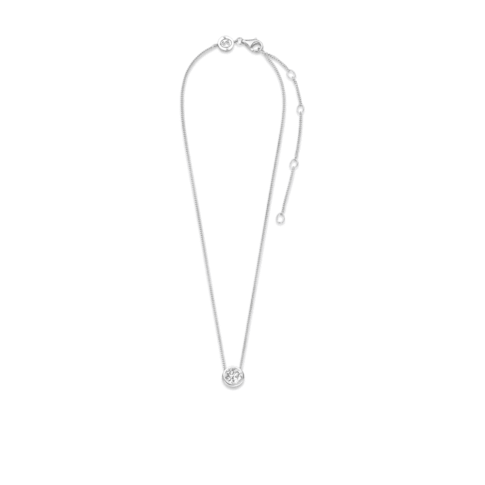 MILANO STERLING SILVER RUBOVER ZIRCONIA NECKLACE