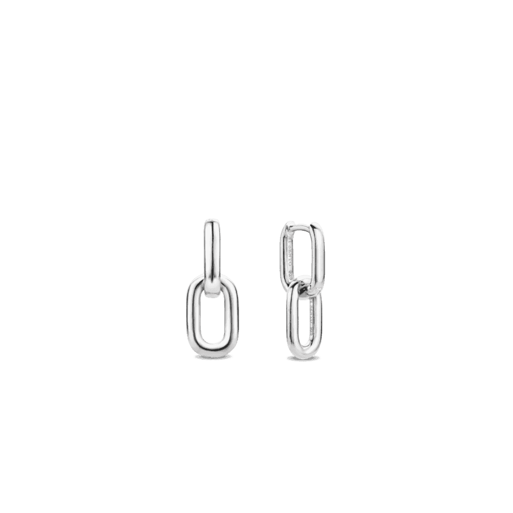 MILANO STERLING SILVER SIMPLE RECTANGULAR DROP EARRINGS
