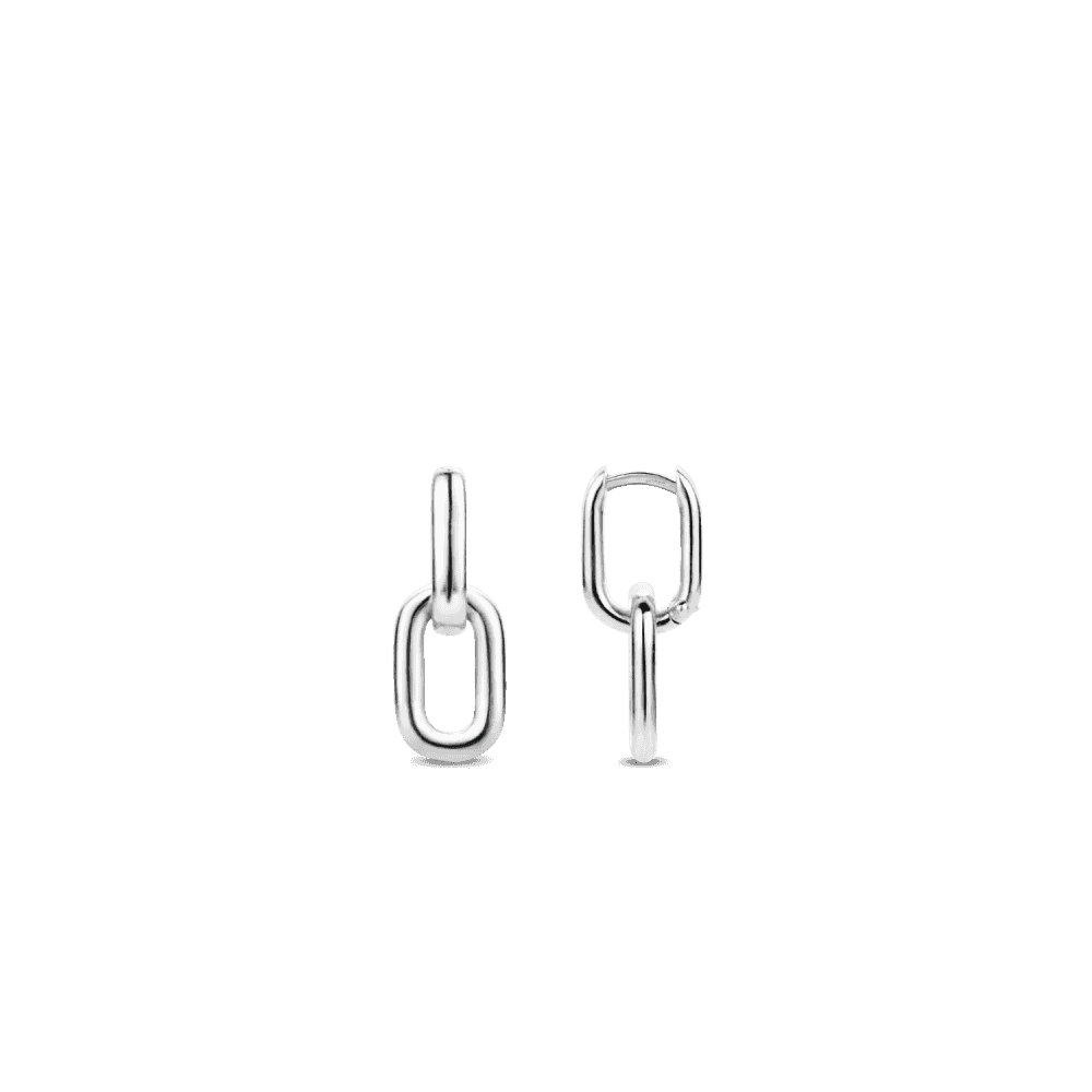 MILANO STERLING SILVER SIMPLE RECTANGULAR DROP EARRINGS