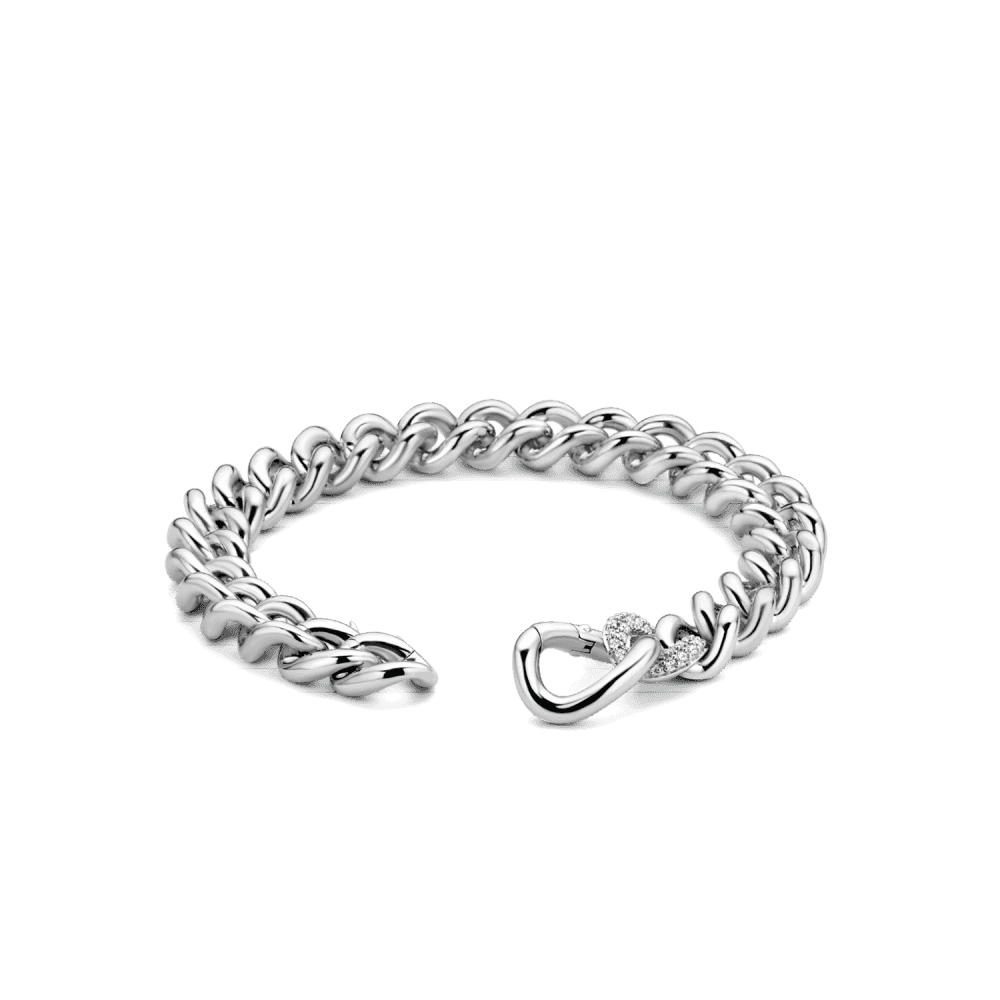 MILANO STERLING SILVER SOLID CURB BRACELET