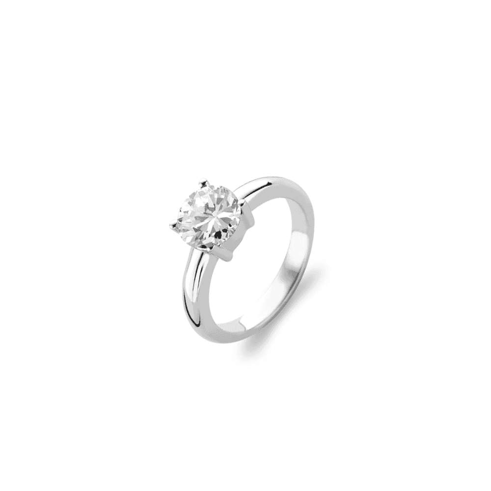 MILANO STERLING SILVER SOLITAIRE ZIRCONIA RING
