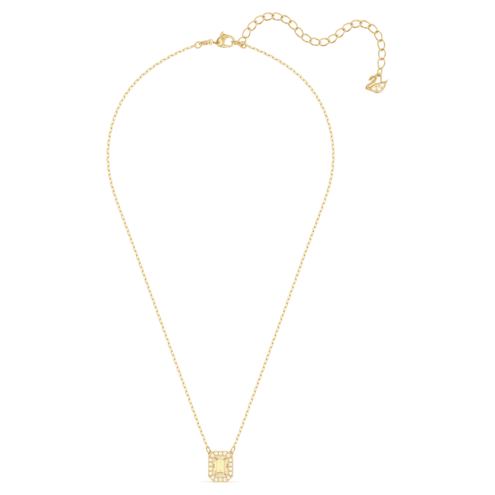 MILLENIA GOLD OCTOGANAL SHAPED PENDANT WITH YELLOW SWAROVSKI CRYSTAL