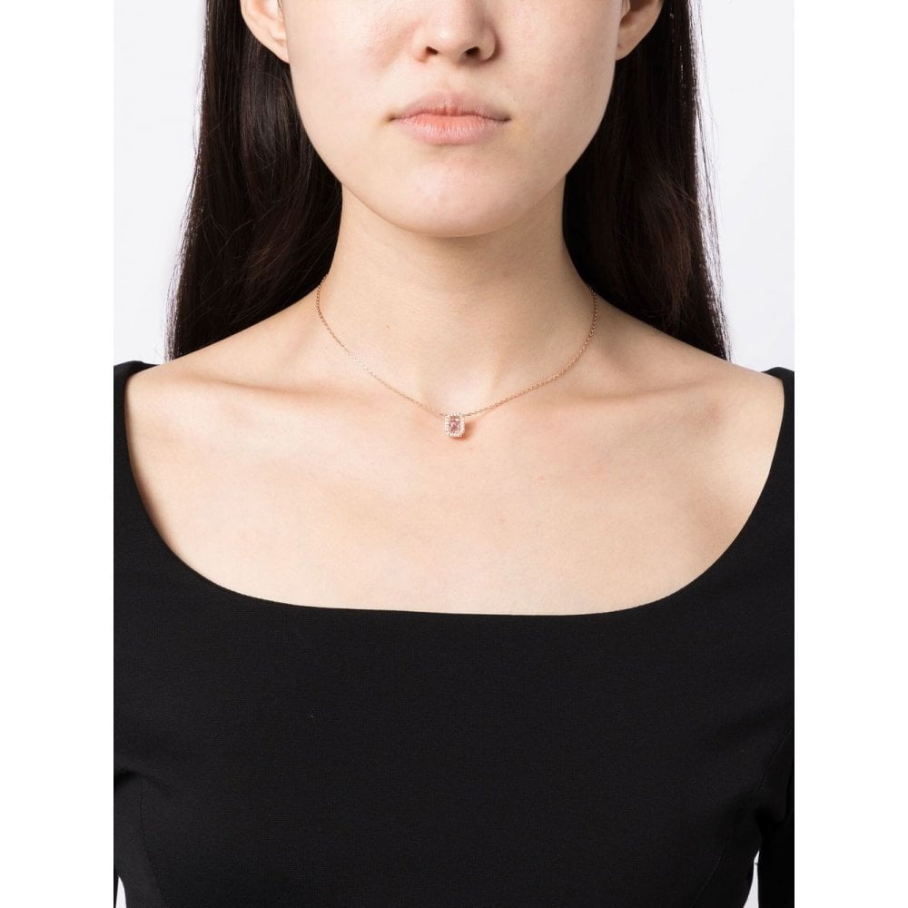 MILLENIA OCTOGONAL ROSE GOLD PINK CRYSTAL NECKLACE