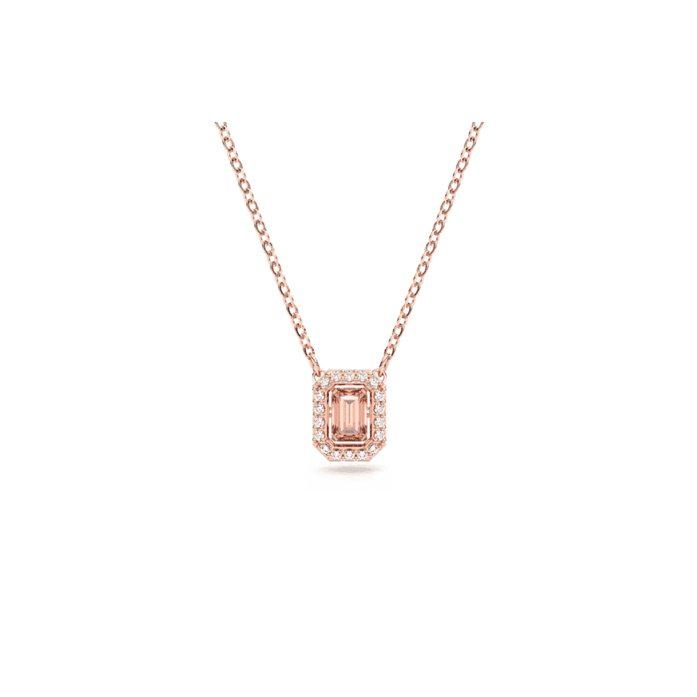 MILLENIA OCTOGONAL ROSE GOLD PINK CRYSTAL NECKLACE