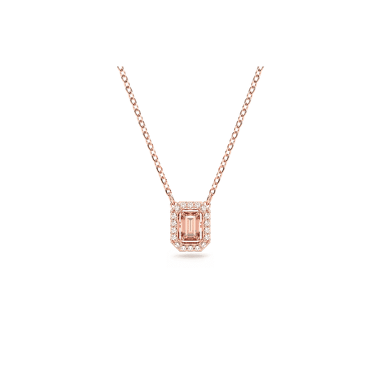 MILLENIA OCTOGONAL ROSE GOLD PINK CRYSTAL NECKLACE