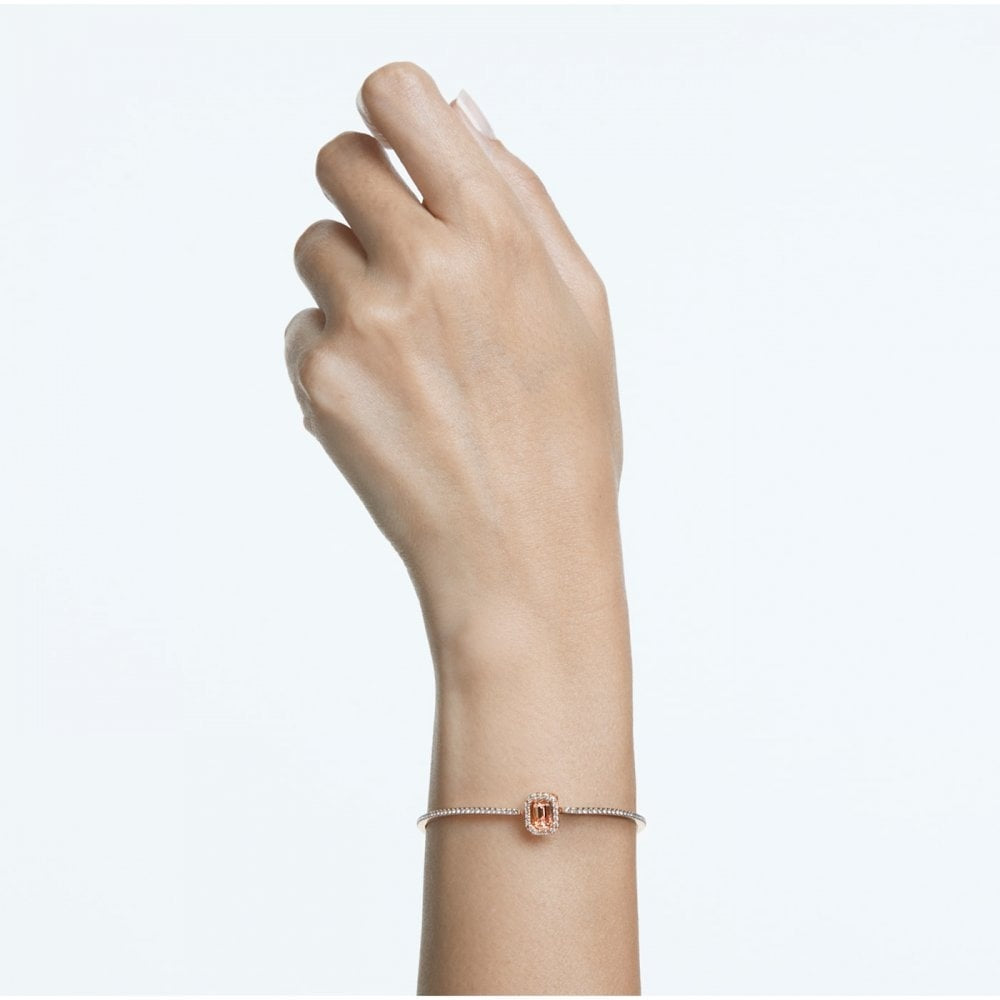 MILLENIA ROSE GOLD OCTAGONAL PINK CRYSTAL BANGLE