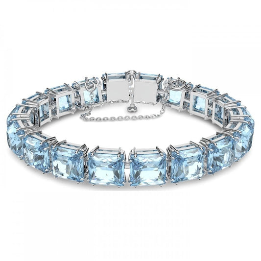 MILLENIA SQUARE CUT BLUE RHODIUM FINISHED BRACELECT