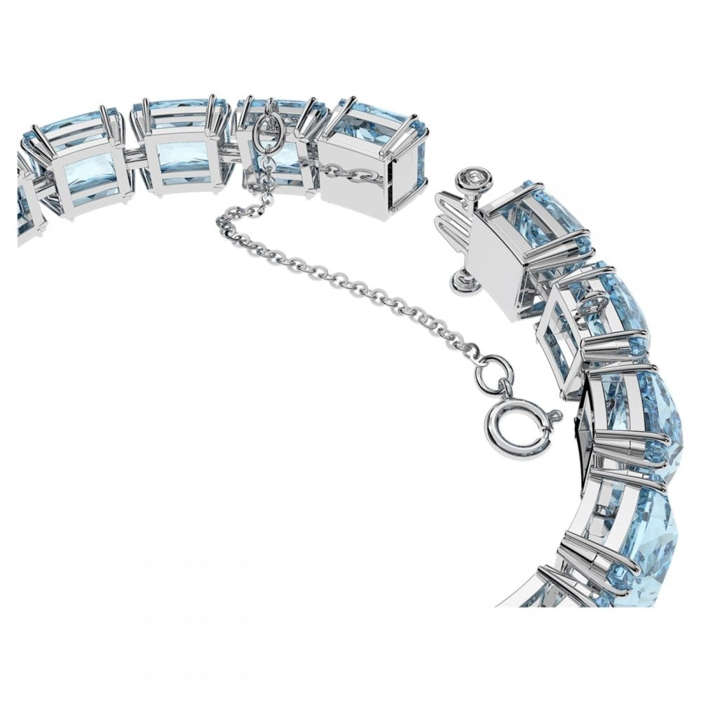 MILLENIA SQUARE CUT BLUE RHODIUM FINISHED BRACELECT