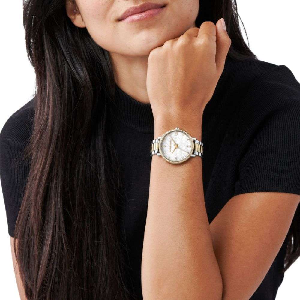 Michael Kors Pyper MK Dial Ladies Tow-Tone Stainless Steel Watch