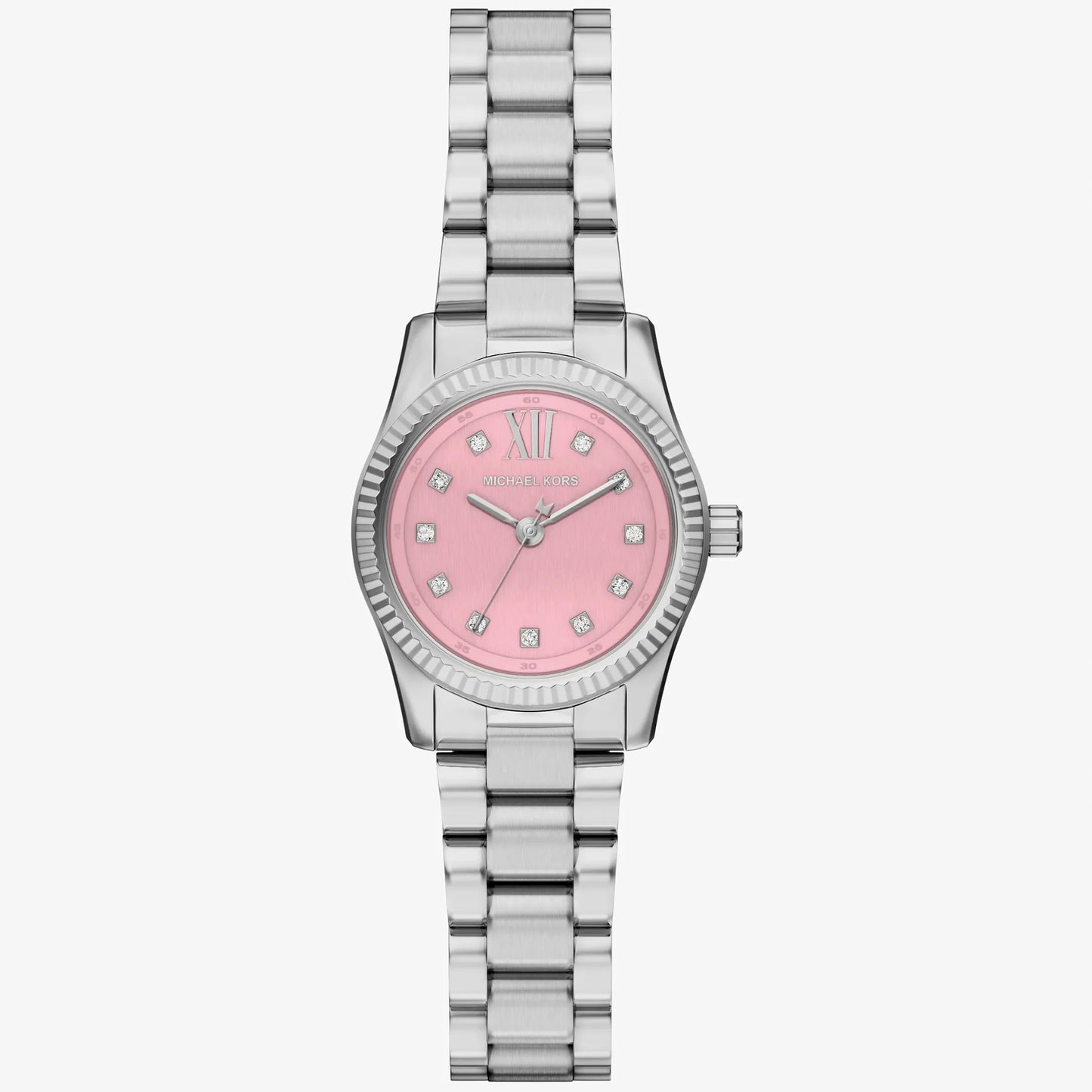 MK LEXINGTON PINK DIAL LADIES STAINLESS STEEL WATCH