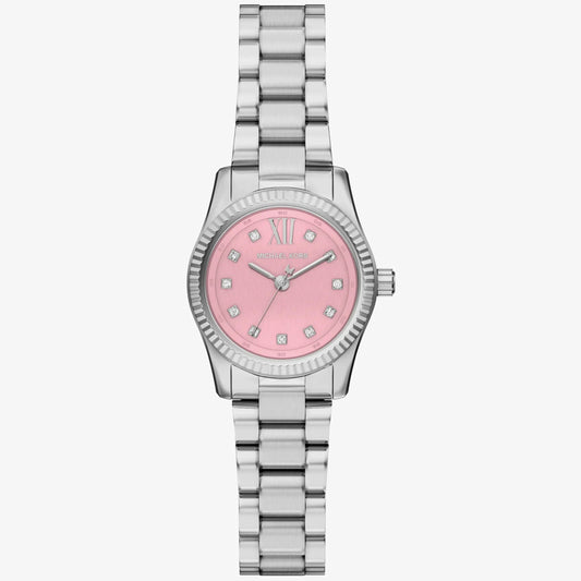 MK LEXINGTON PINK DIAL LADIES STAINLESS STEEL WATCH