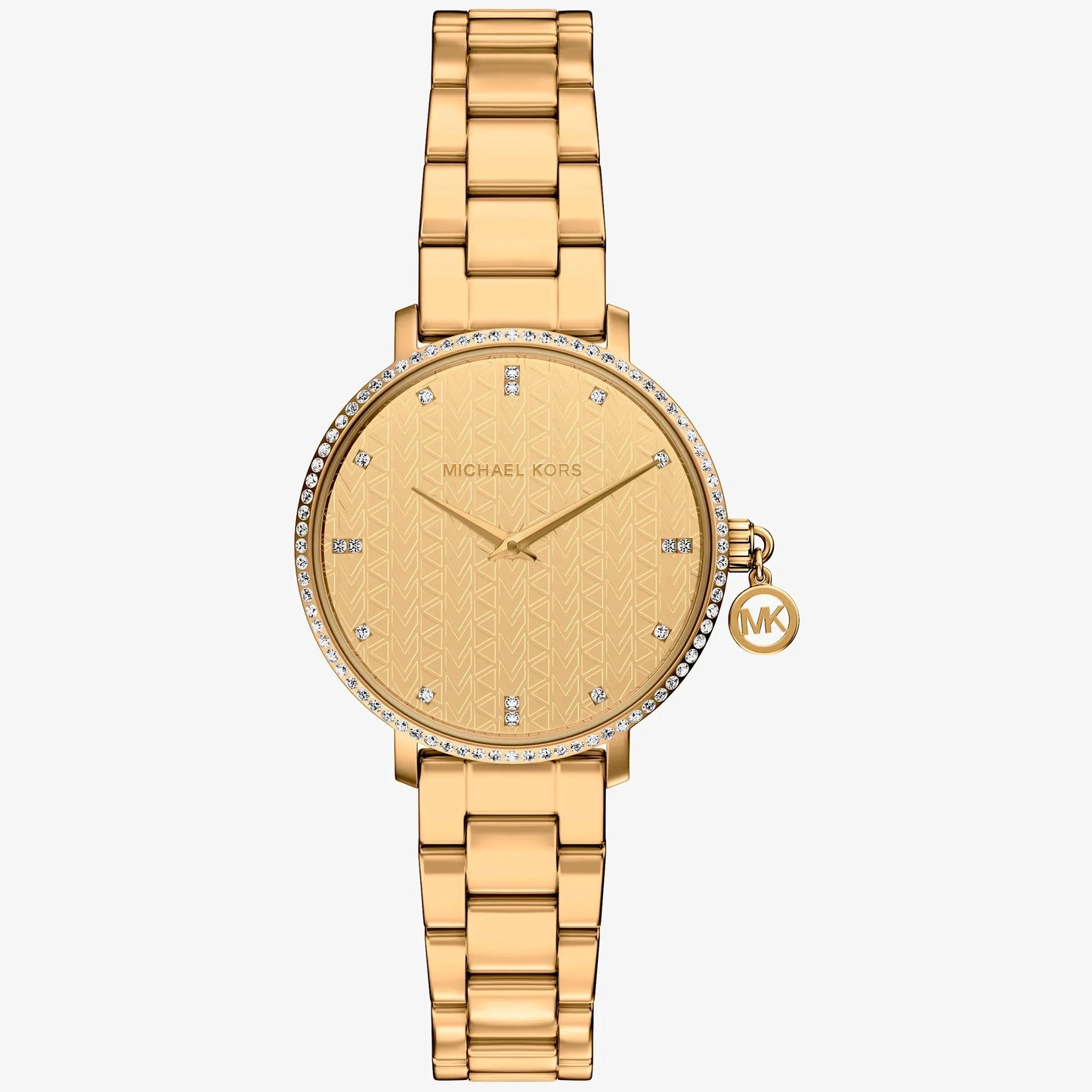 MK MINI PYPER PAVE LADIES GOLD STAINLESS STEEL WATCH