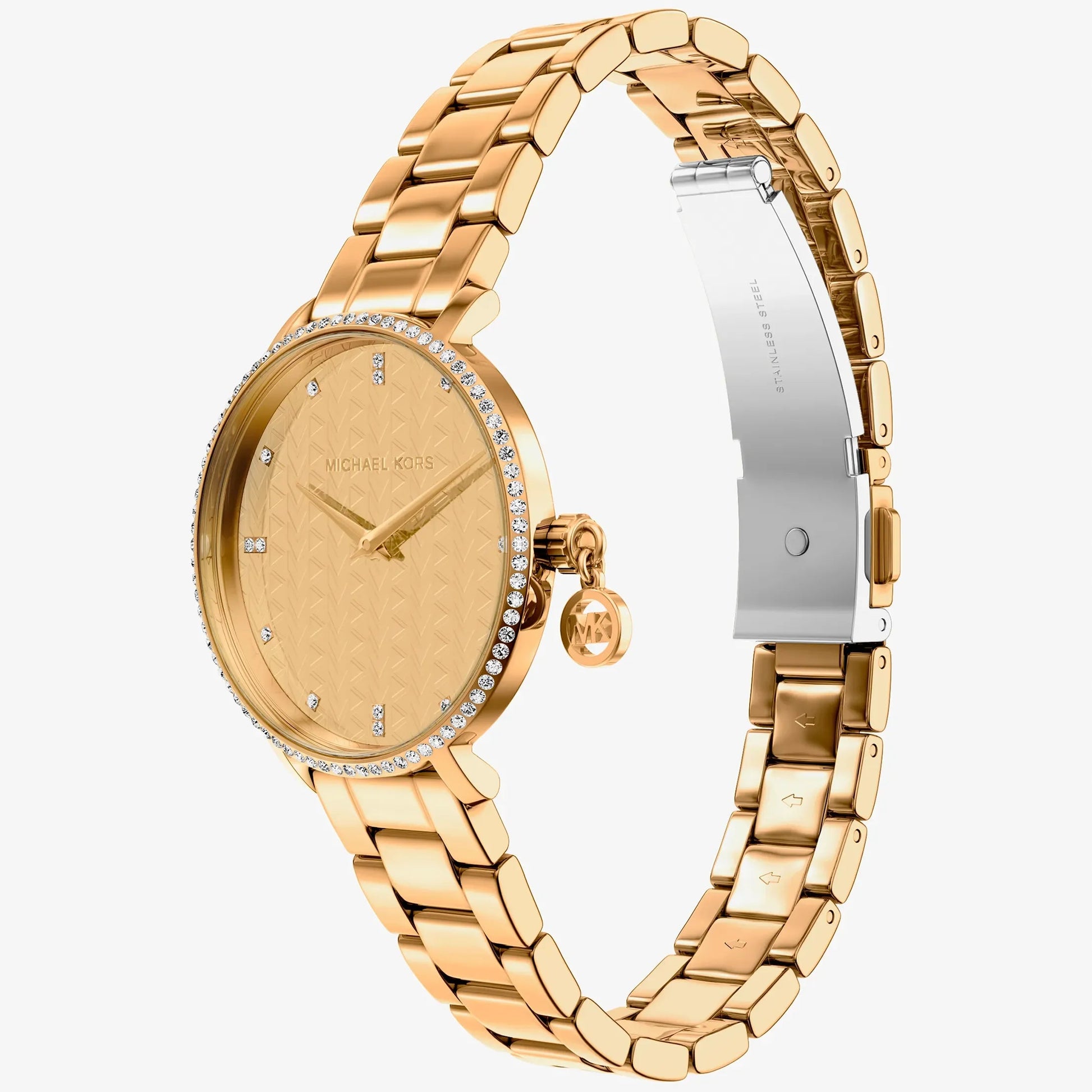 MK MINI PYPER PAVE LADIES GOLD STAINLESS STEEL WATCH