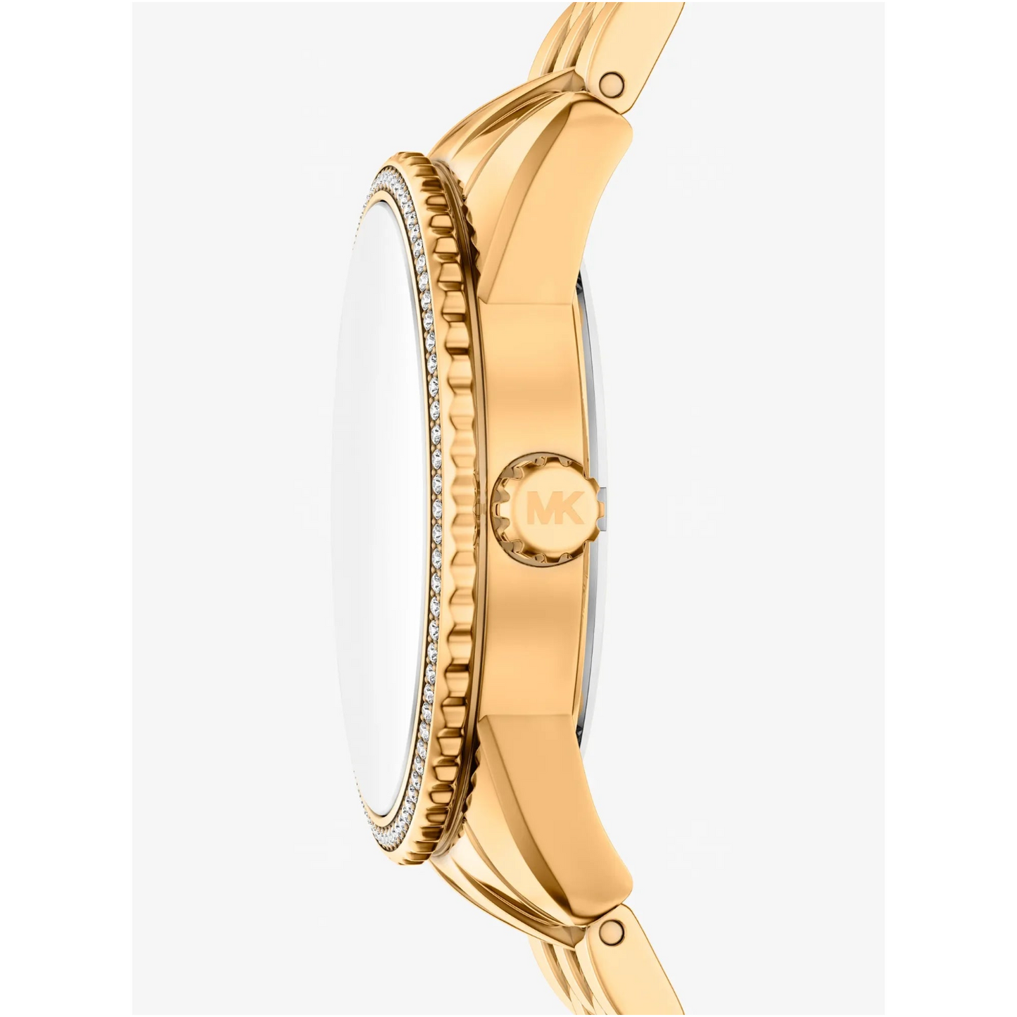 MK BRYANT BROWN DIAL LADIES GOLD STAINLESS STEEL WATCH