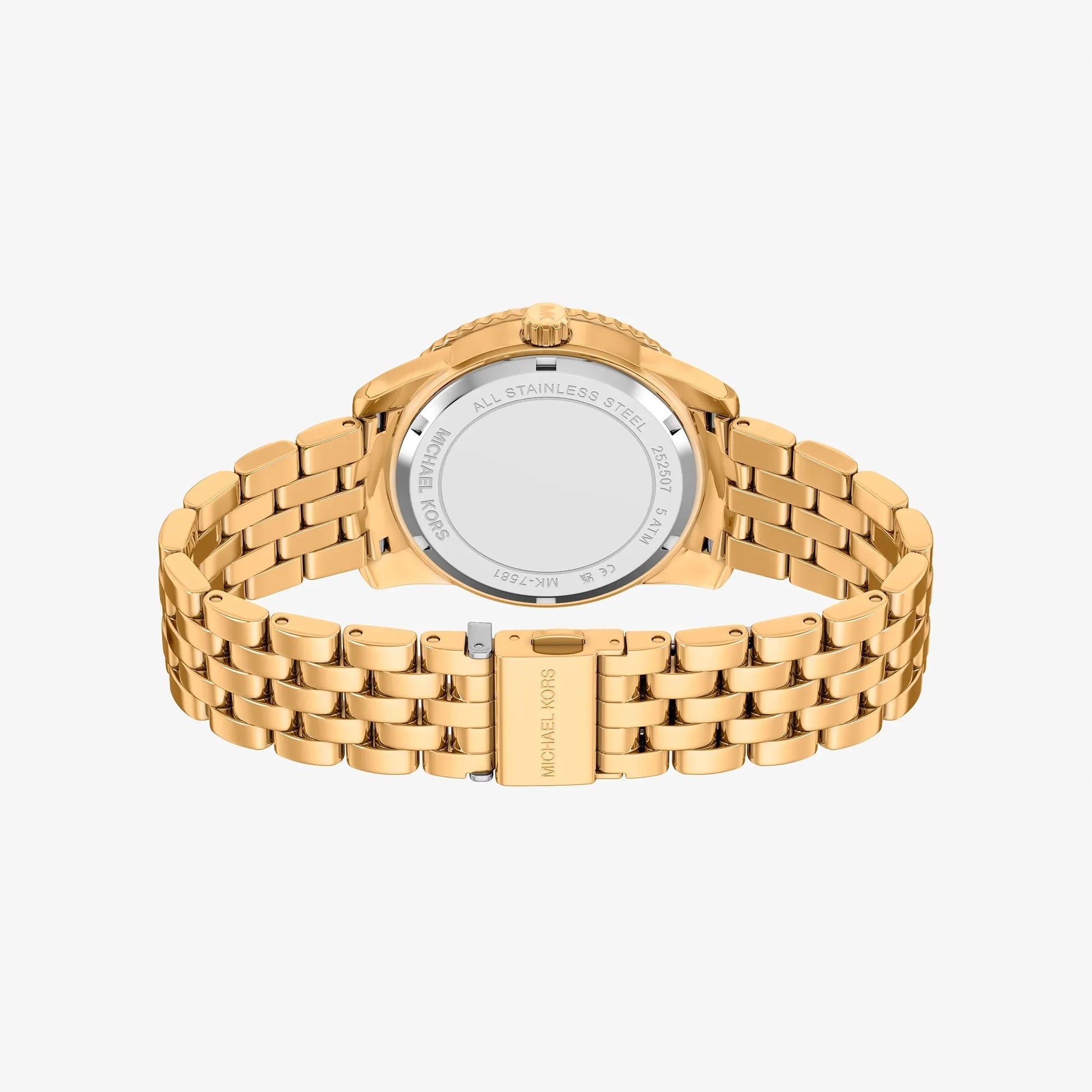 MK BRYANT BROWN DIAL LADIES GOLD STAINLESS STEEL WATCH