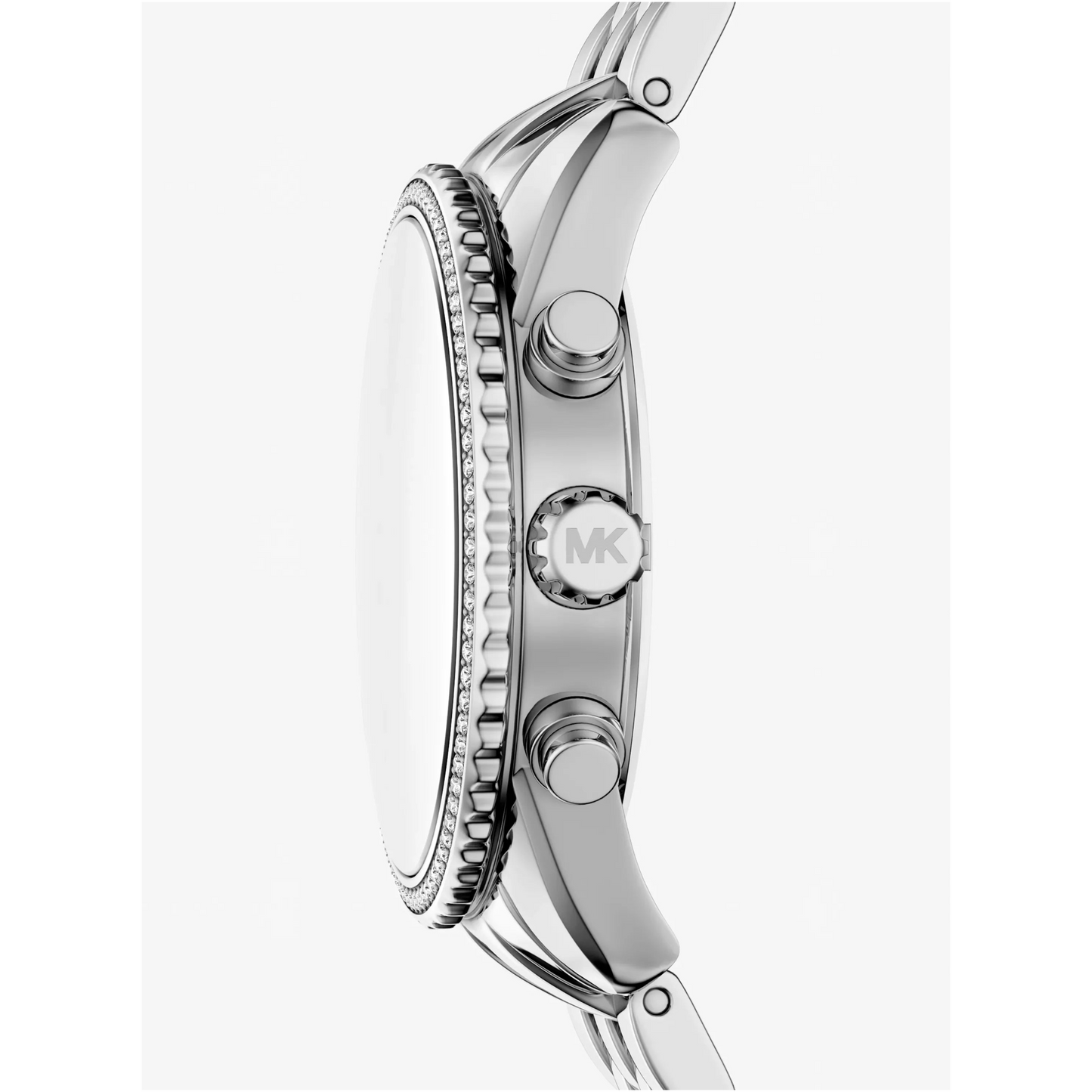MK BRYANT PAVE GREEN DIAL LADIES STAINLESS STEEL WATCH