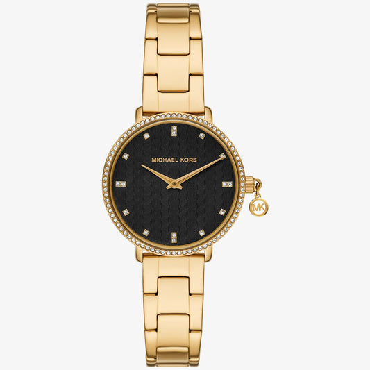Michael Kors Mini Pyper Pavé Ladies Gold Stainless Steel Watch