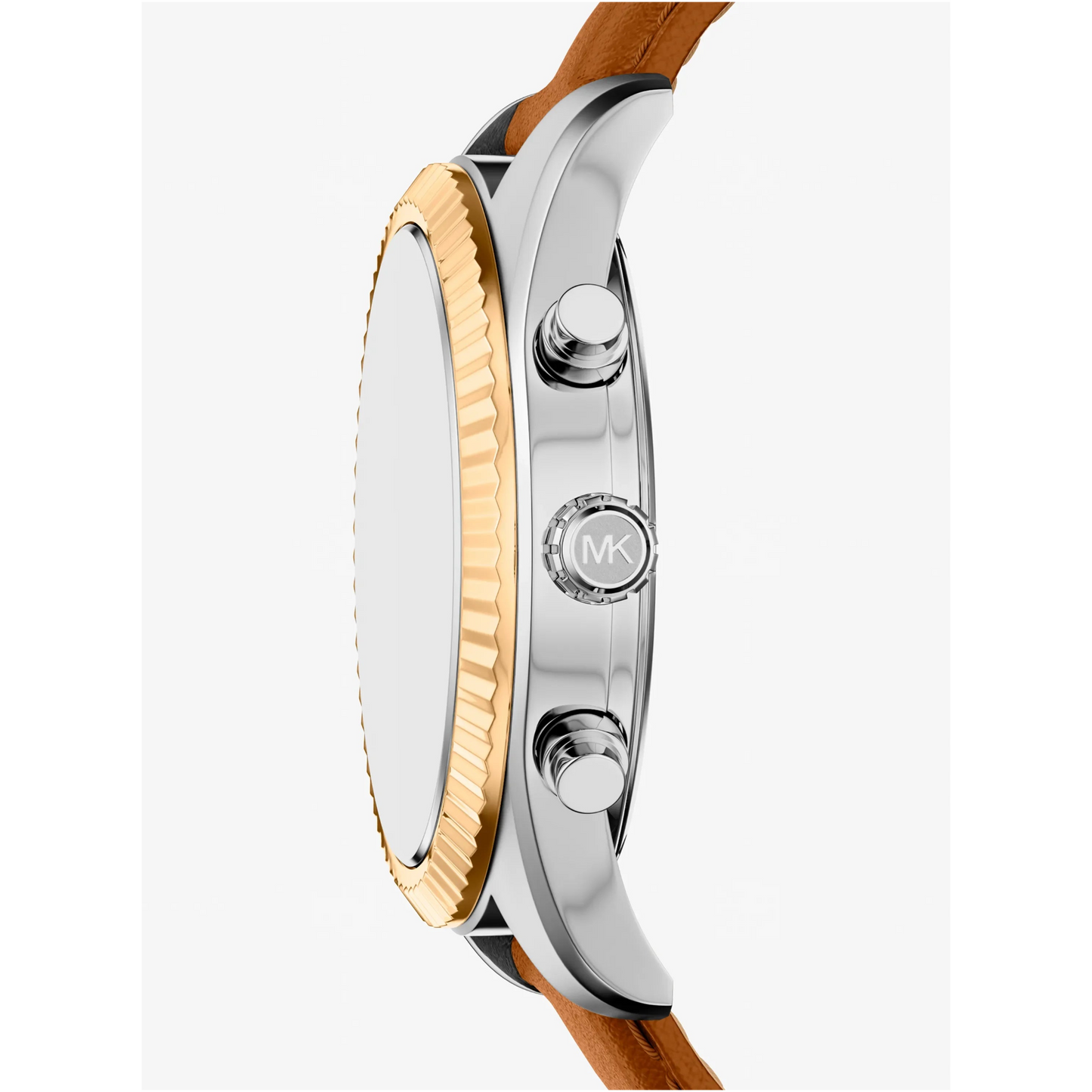 MK OVERSIZED LEXINGTON GENTS BROWN LEATHER WATCH