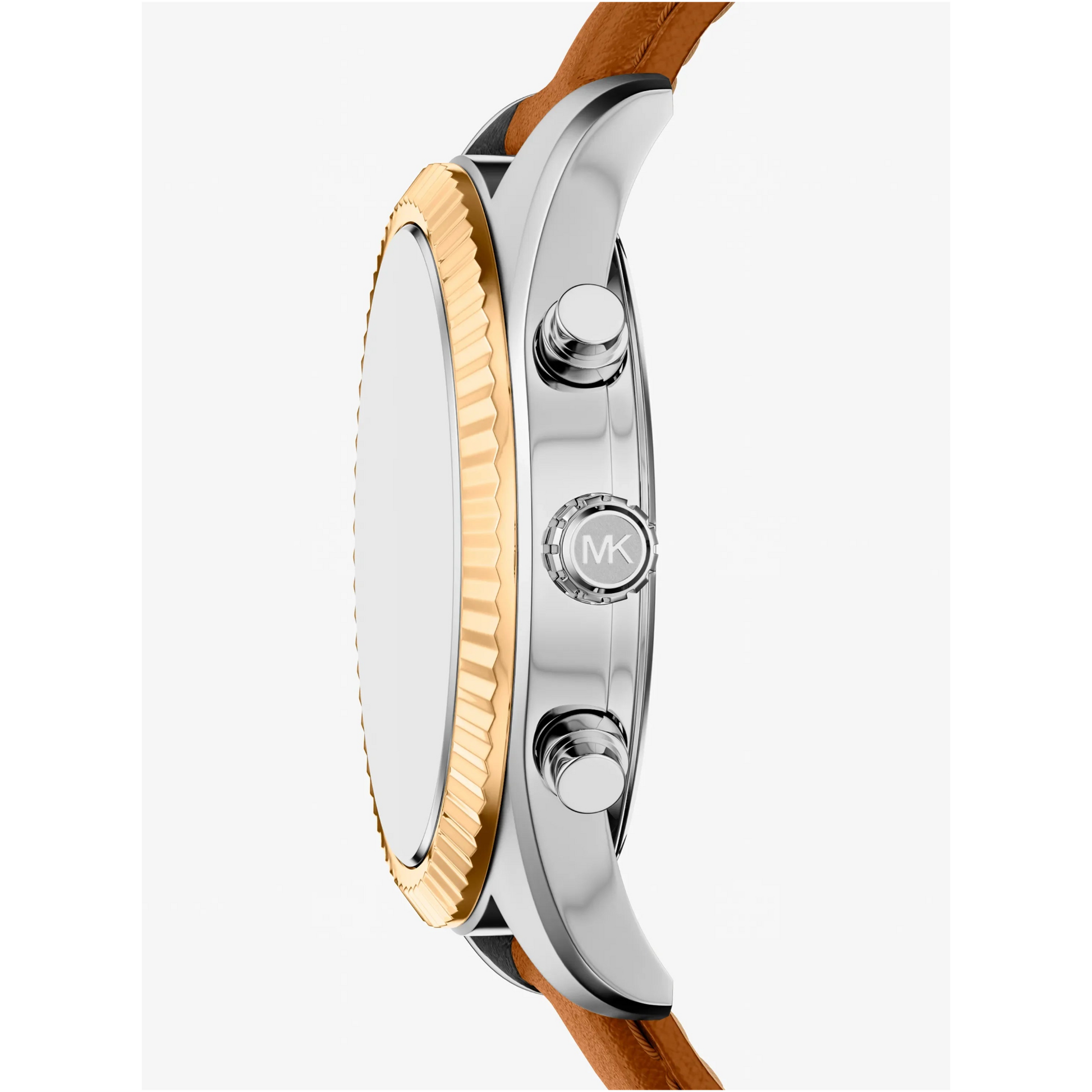 MK OVERSIZED LEXINGTON GENTS BROWN LEATHER WATCH