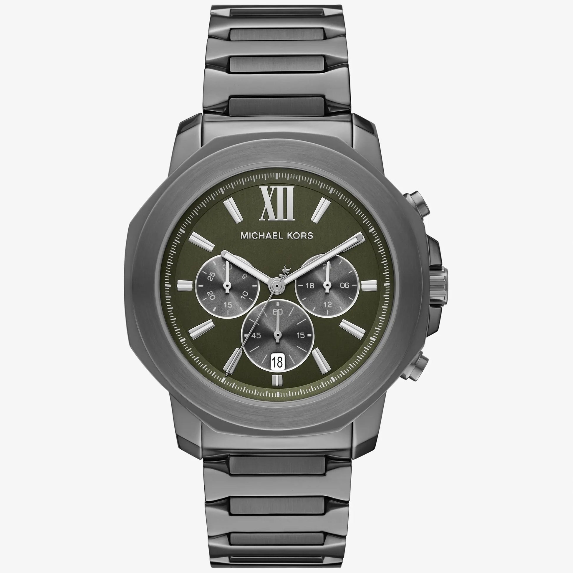 Michael Kors Oversized Prescott Gunmetal Gents Stainless Steel Watch