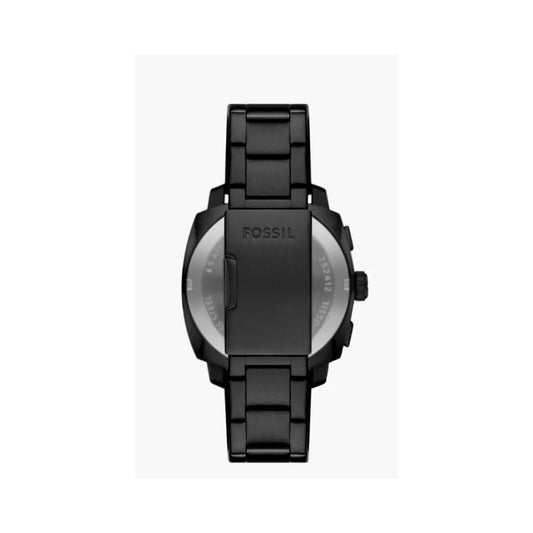 Machine Chronograph, Brushed Black Dial, Gents Black Stainless Steel Watch