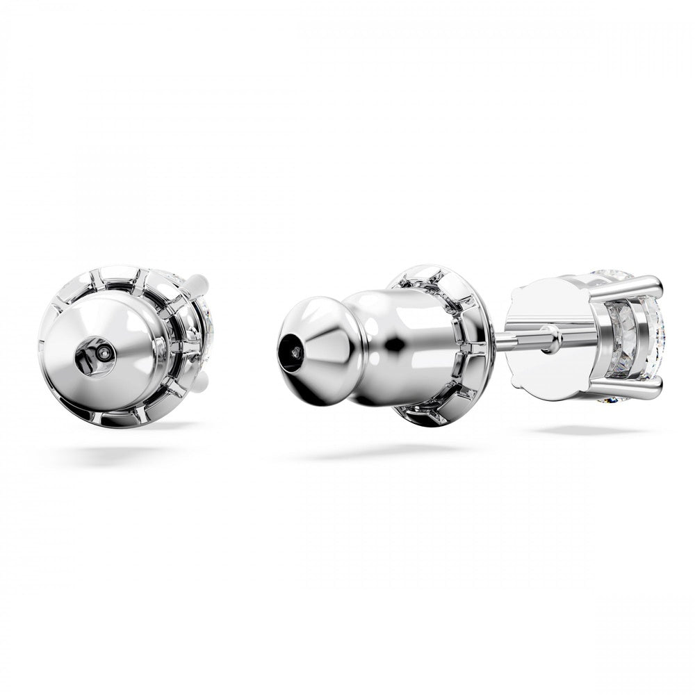 Matrix Tennis set, Round cut, White, Rhodium plated