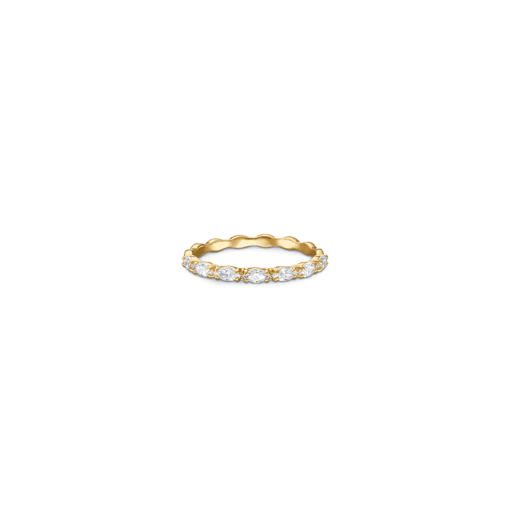 Matrix Vittore ring, Marquise cut, White, Gold-tone plated