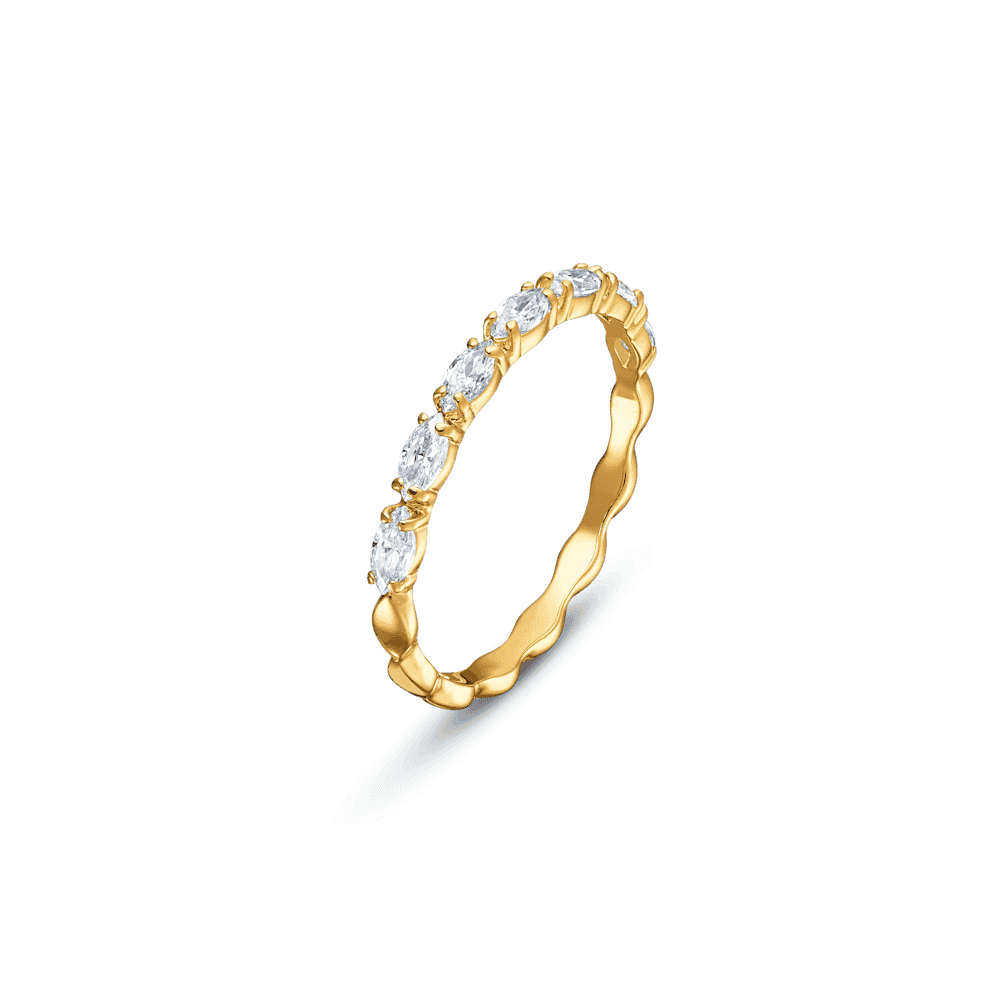 Matrix Vittore ring, Marquise cut, White, Gold-tone plated