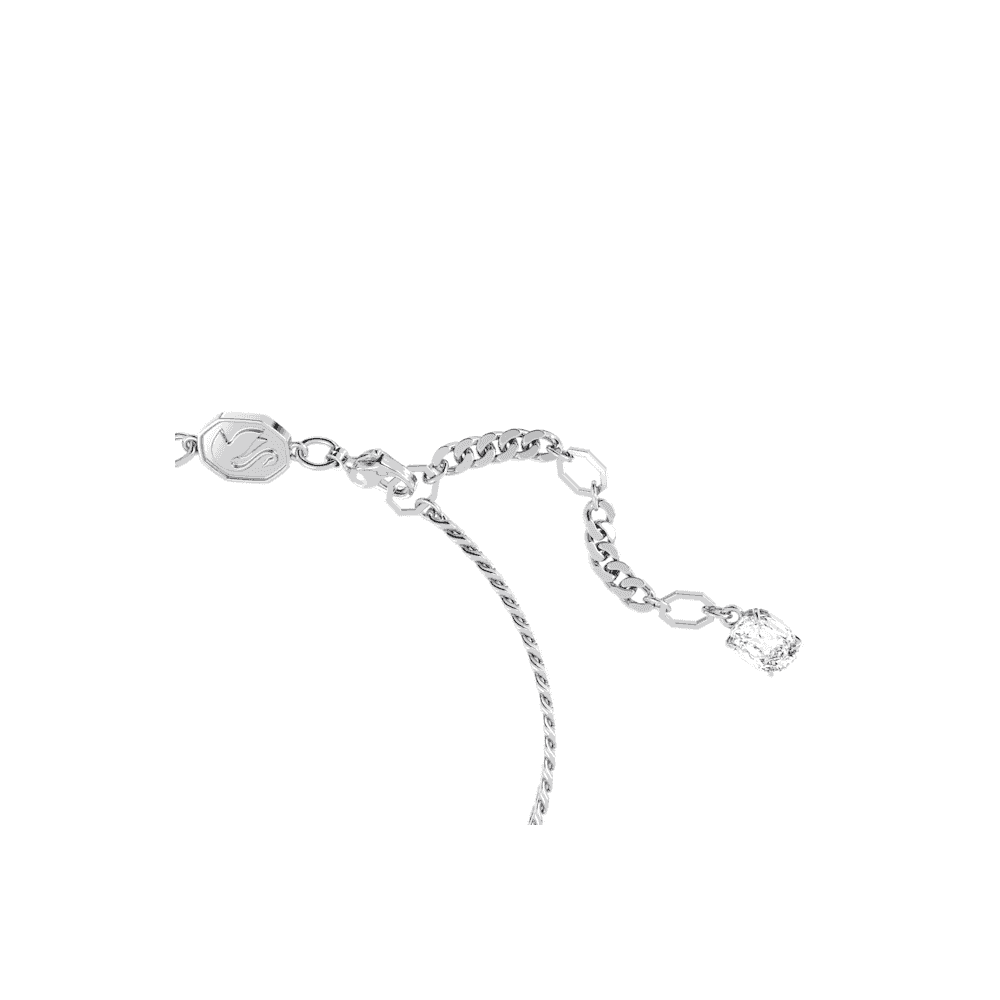Matrix bracelet, Heart, White, Rhodium plated