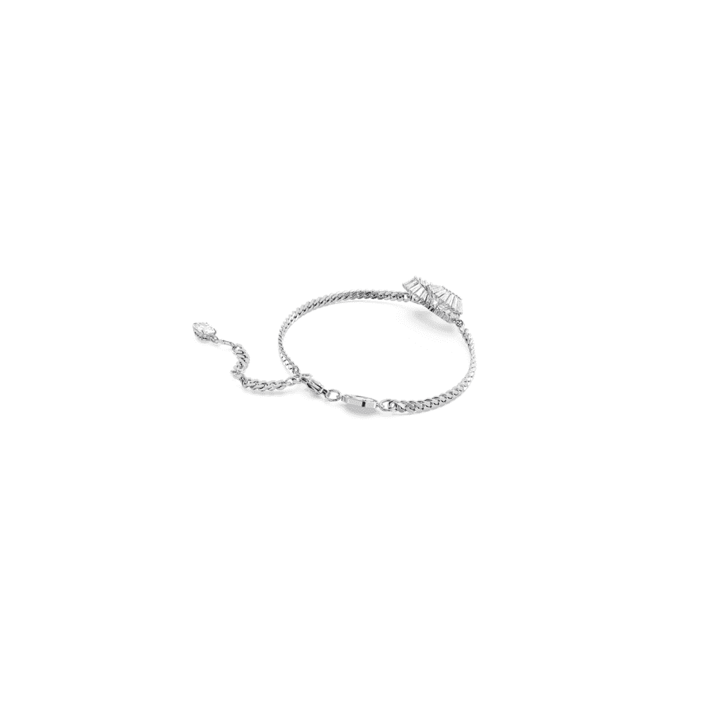 Matrix bracelet, Heart, White, Rhodium plated