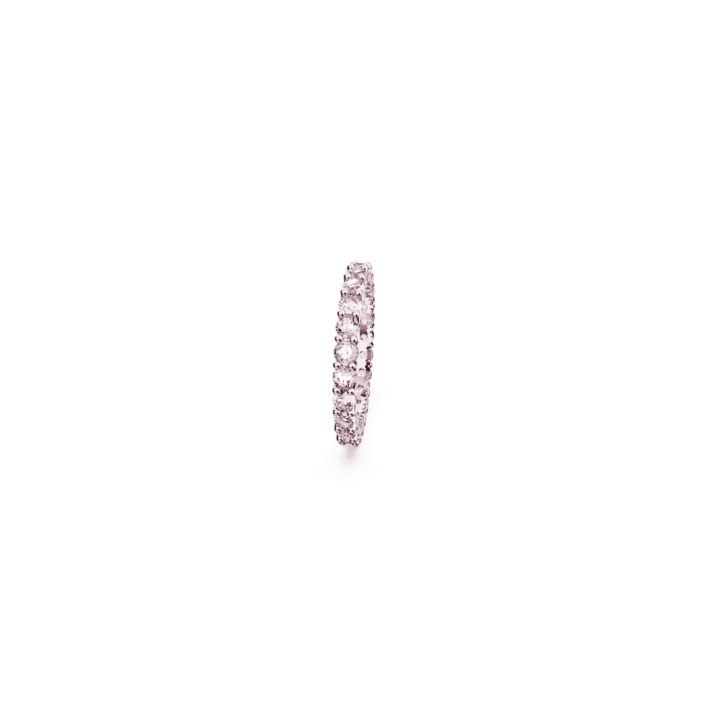 Matrix ring, Round cut, Pink, Rhodium plated