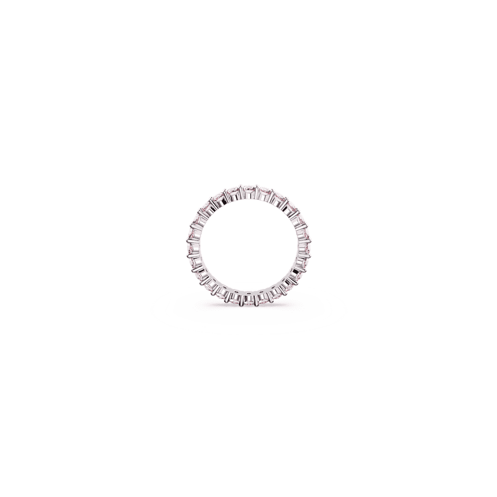 Matrix ring, Round cut, Pink, Rhodium plated