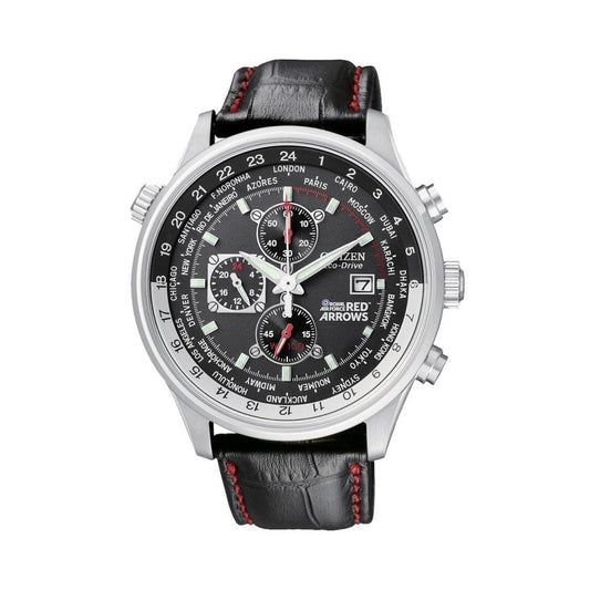 Mens Citizen Eco-drive Red Arrows World Time Chronograph Stainless Steel Watch