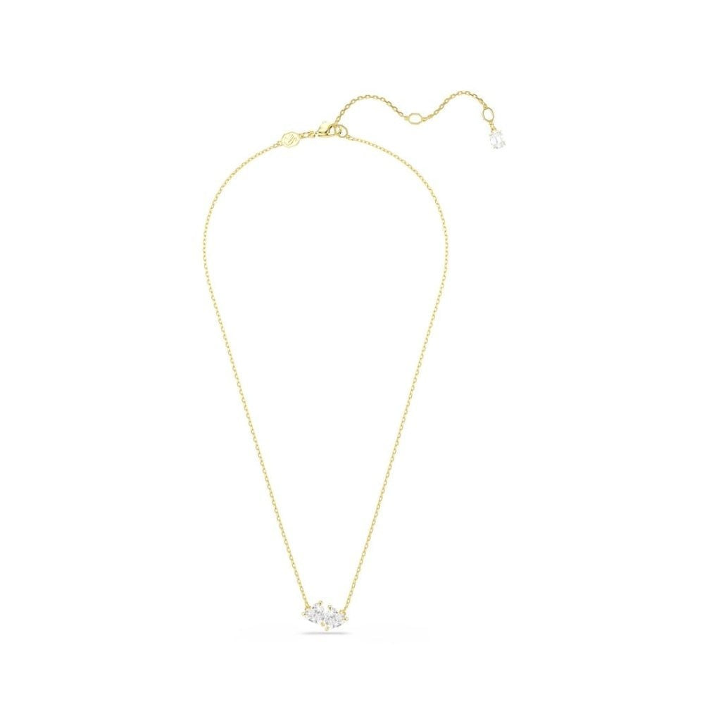 Mesmera Attract necklace Heart, White, Gold-tone plated