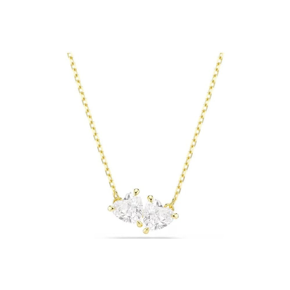 Mesmera Attract necklace Heart, White, Gold-tone plated