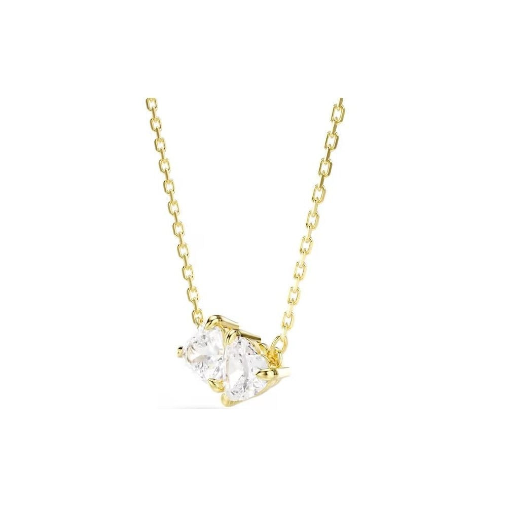 Mesmera Attract necklace Heart, White, Gold-tone plated