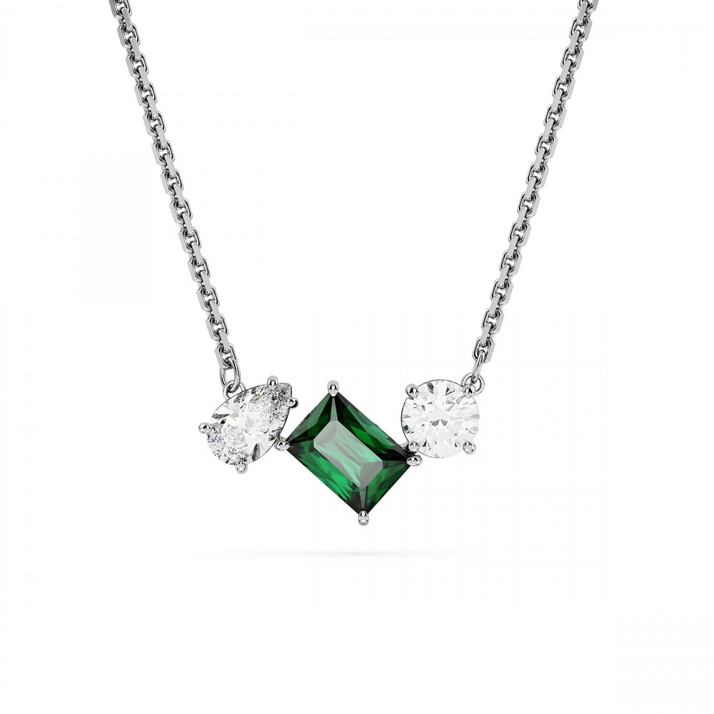 Mesmera pendant Mixed cuts, Green, Rhodium plated