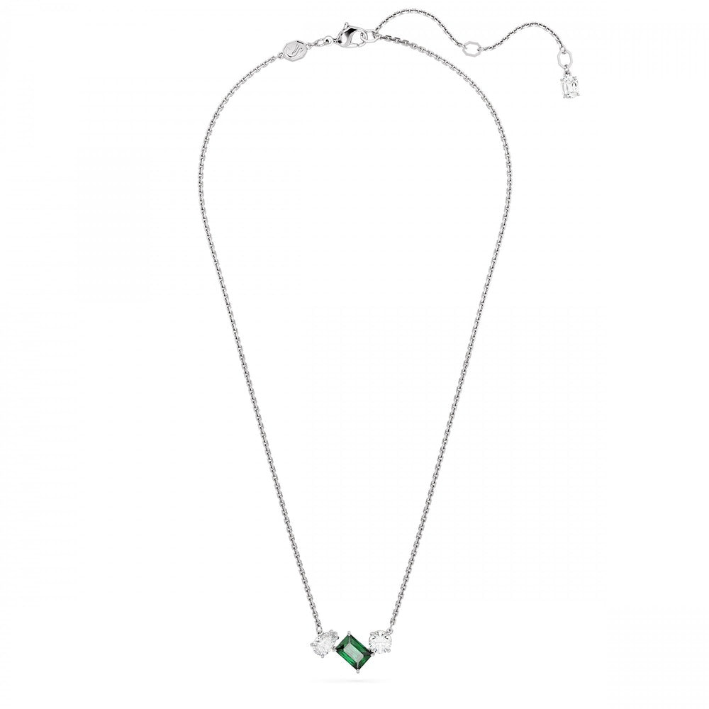 Mesmera pendant Mixed cuts, Green, Rhodium plated
