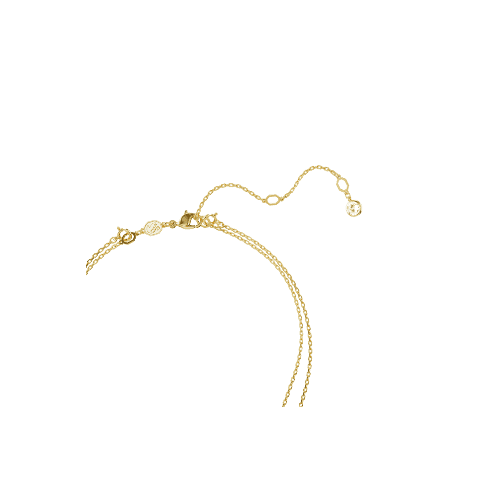 Meteora layered pendant, White, Gold-tone plated