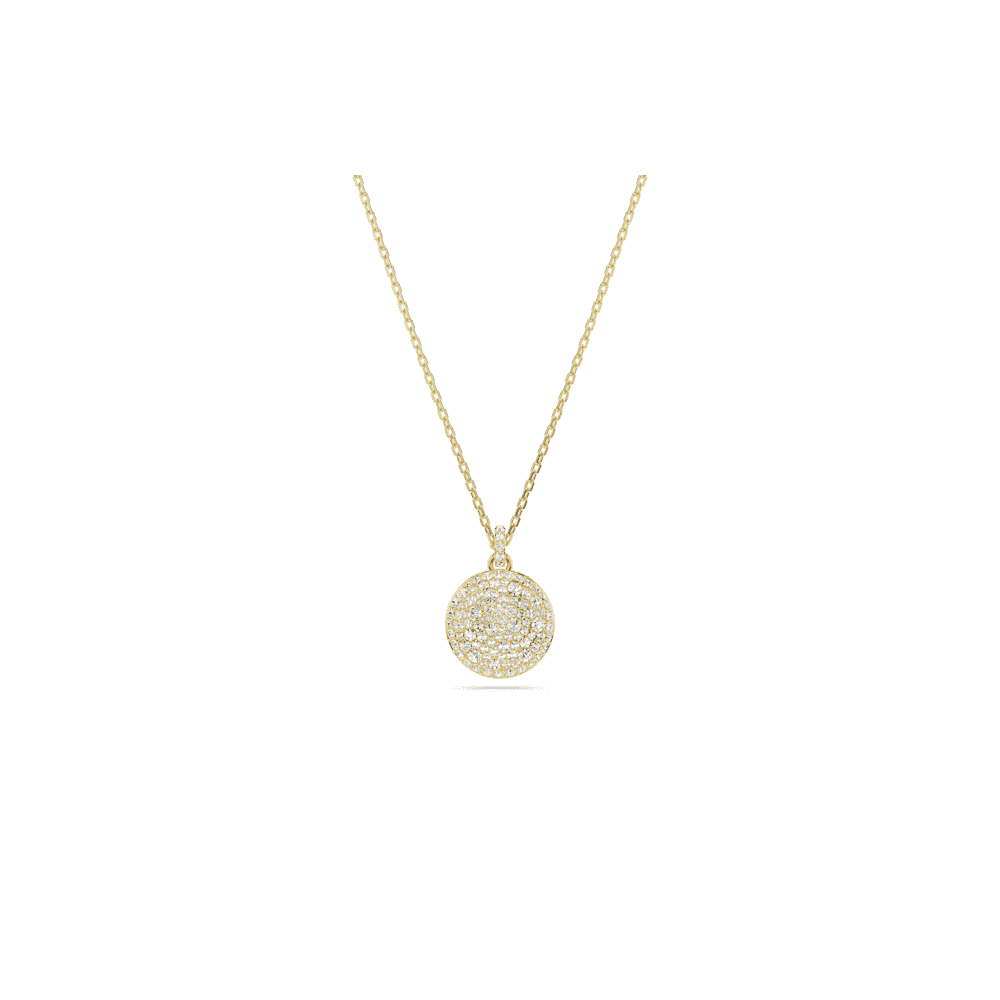 Meteora layered pendant, White, Gold-tone plated