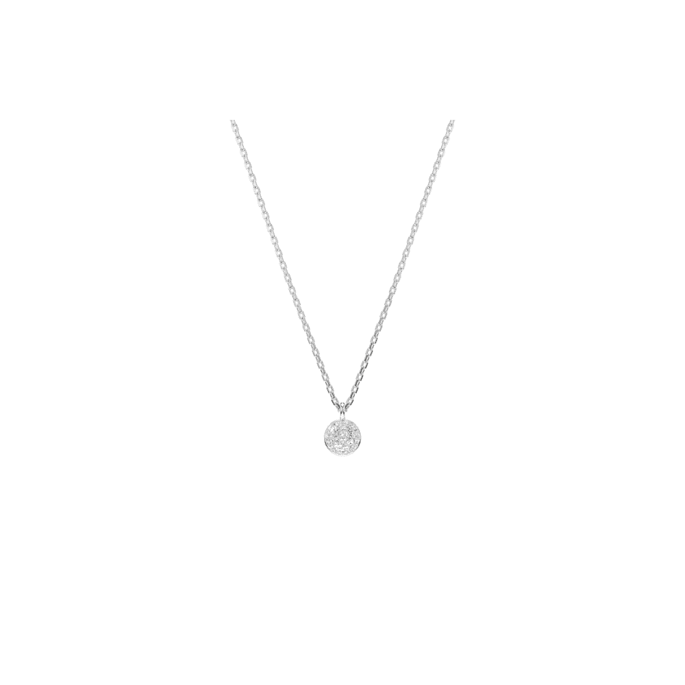 Meteora layered pendant, White, Rhodium plated