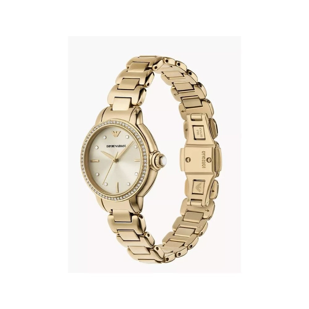 Mia, Three-Hand, Ladies Gold-Tone Stainless Steel Watch