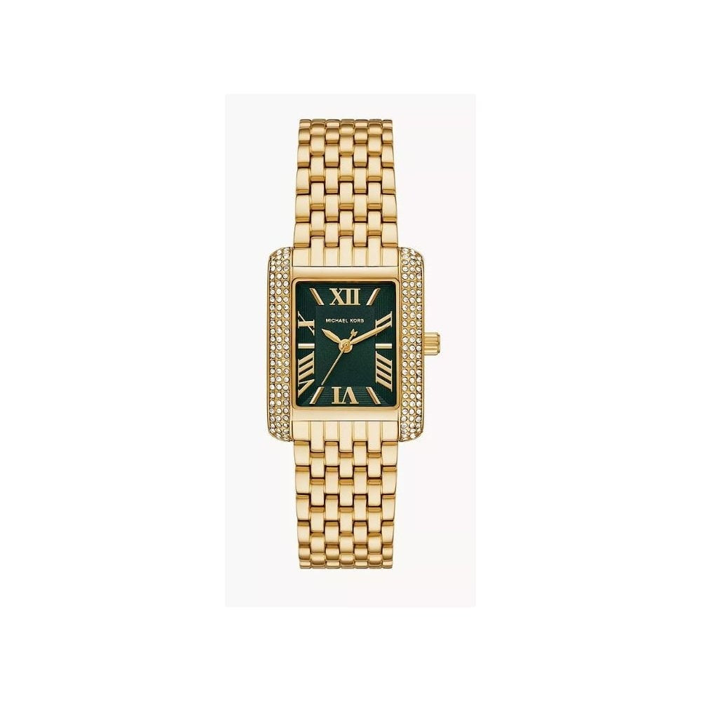 Michael Kors Emery, Three-Hand, Olive Green Dial, Ladies Gold-Tone Stainless Steel Watch