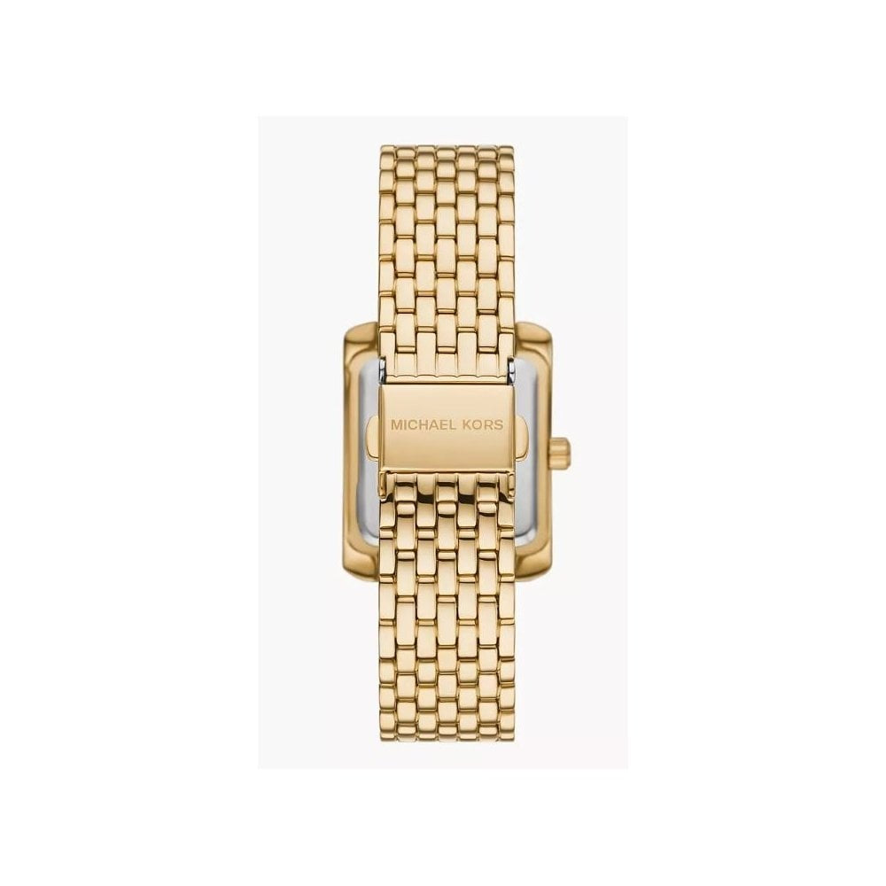 Michael Kors Emery, Three-Hand, White Dial, Ladies Gold-Tone Stainless Steel Watch